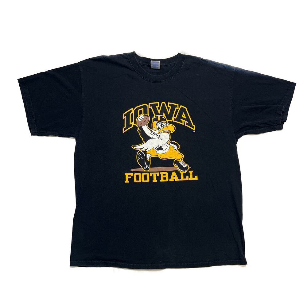 Gildan University of Iowa Football Shirt Herky Hawkeyes Short Sleeve Men's XL